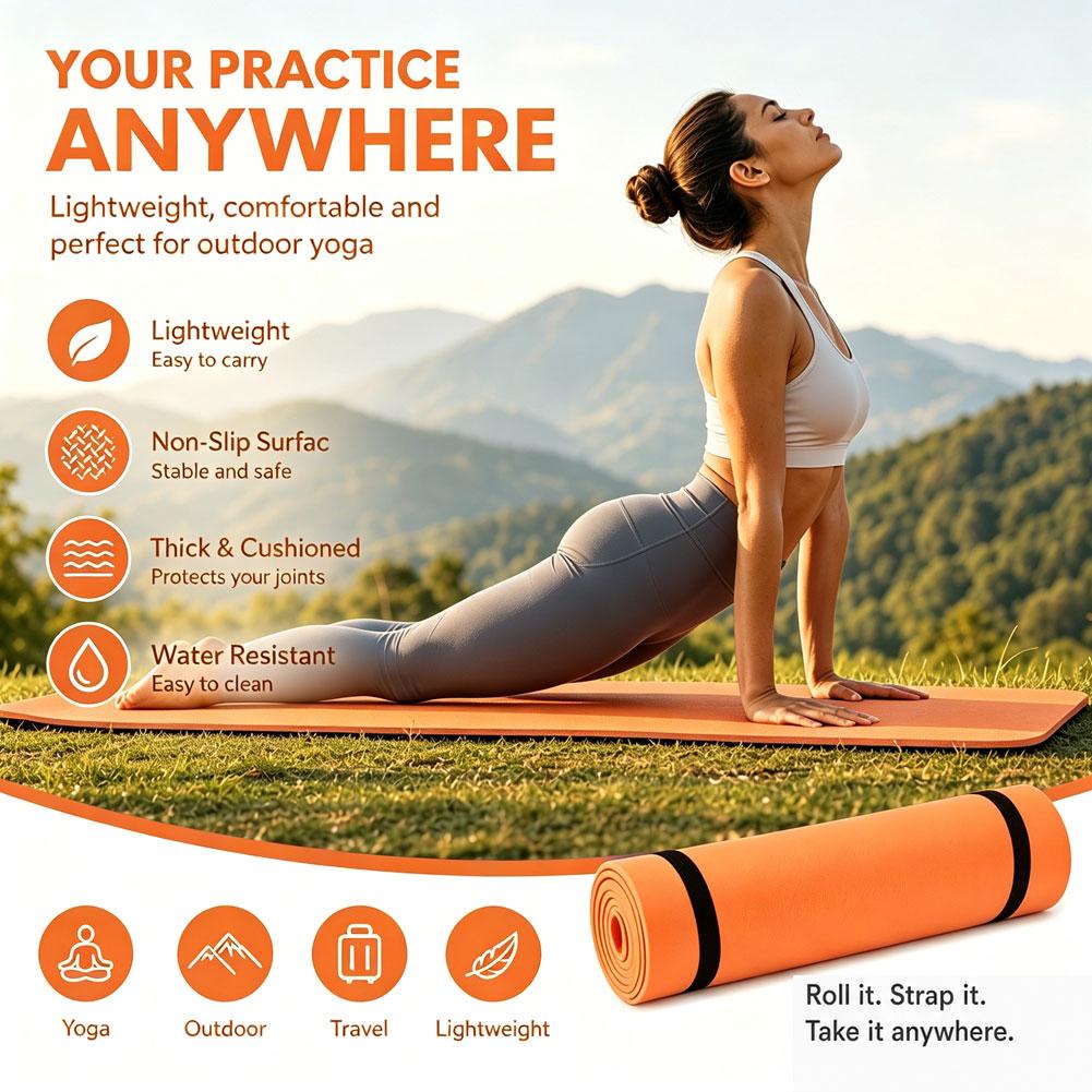 Outdoor Camping Rugs - Kaymaz EVA Yoga Matı, Hafif, Su