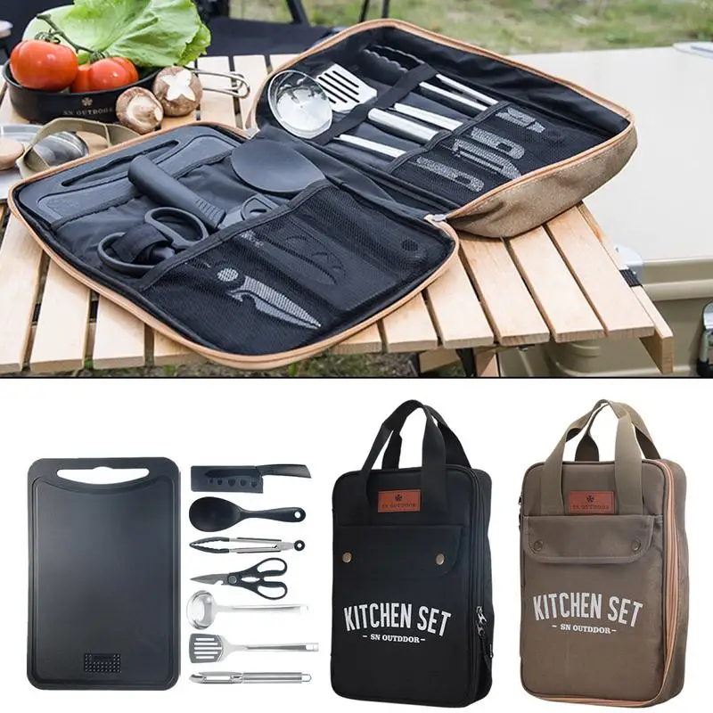 Outdoor Camping Dining Set - 8 adet Kamp Mutfak Tencere Seti