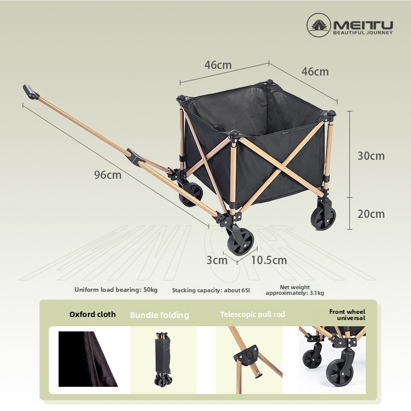 Outdoor Camping Trolley - Açık Hava Katlanır El Arabası Taşınabilir