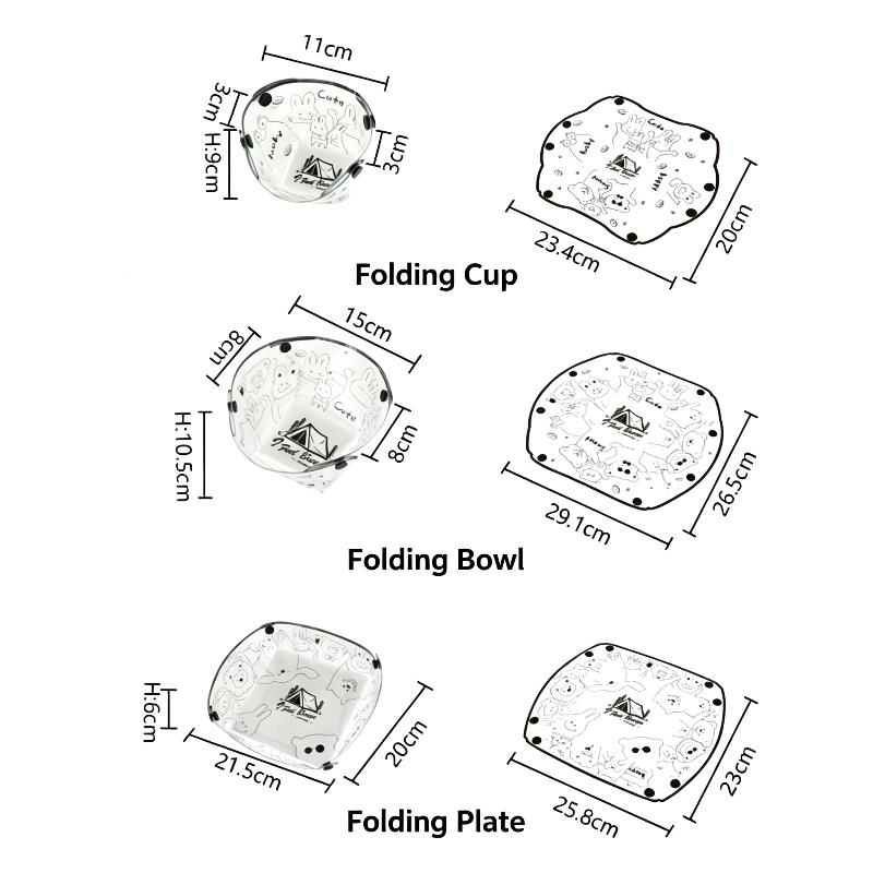 1/3 Parça Katlanabilir Kase, B - Outdoor Camping Dining Set incelemesi ve fiyatı