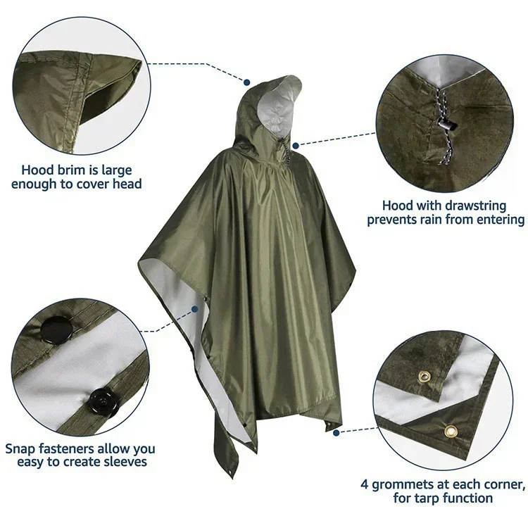 2026 3'ü 1 Arada Su Geçirmez K - Camping Rain Poncho incelemesi ve fiyatı